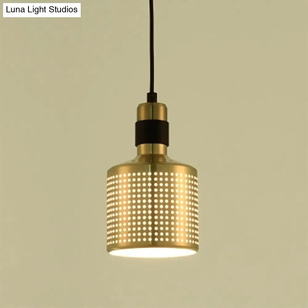 Minimalist Metal Cylinder Ceiling Light Pendant - 1 Head Drop for Bedside