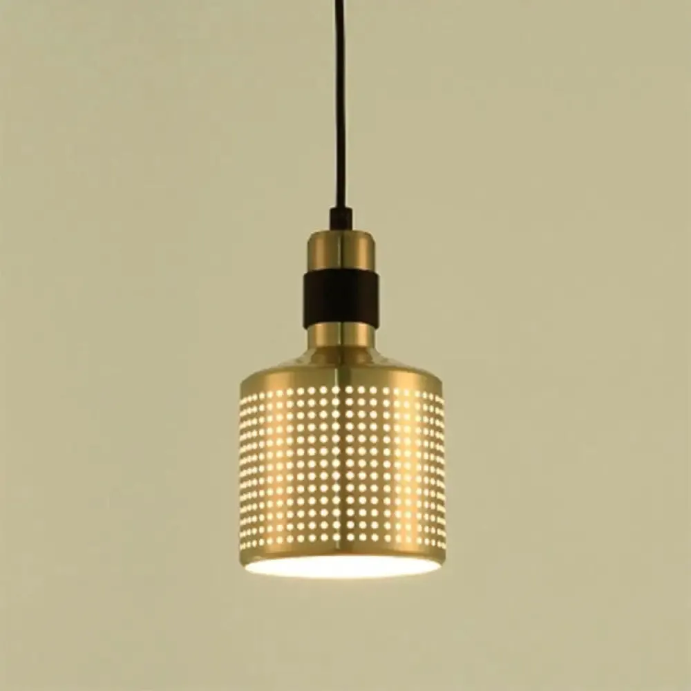 Minimalist Metal Cylinder Ceiling Light Pendant - 1 Head Drop for Bedside