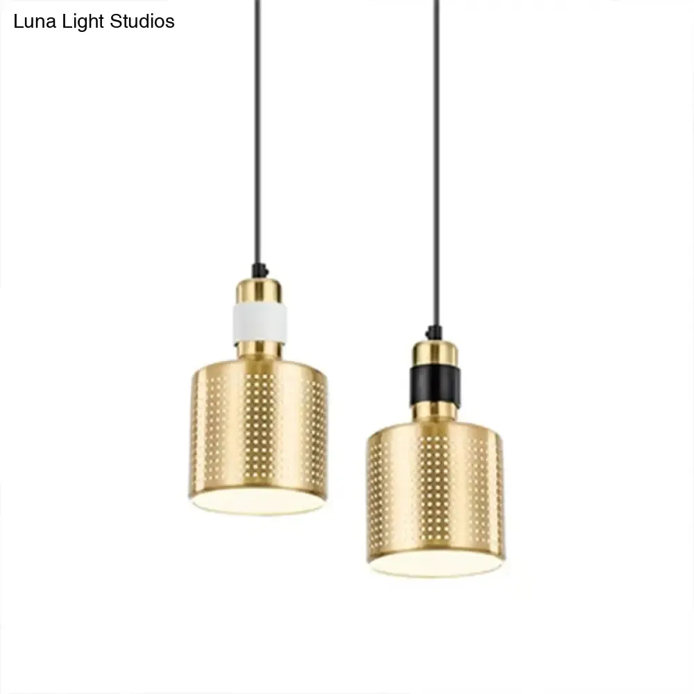Minimalist Metal Cylinder Ceiling Light Pendant - 1 Head Drop for Bedside