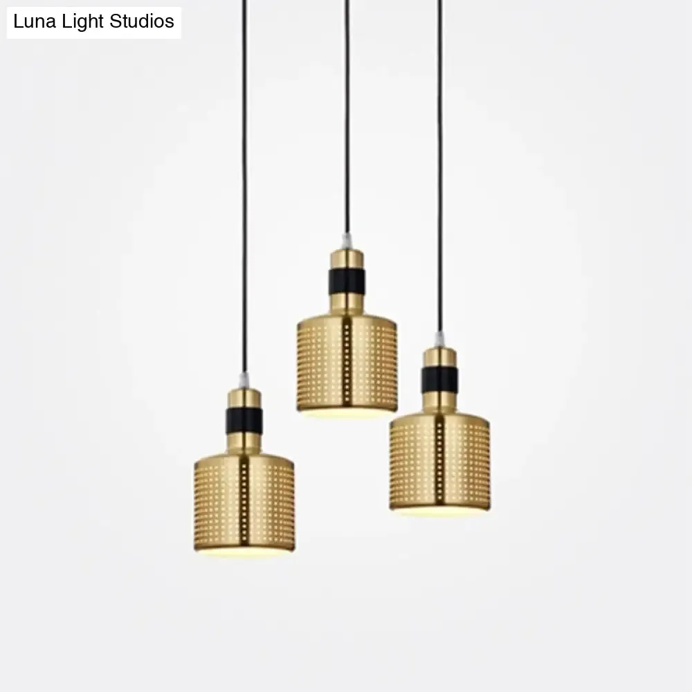 Minimalist Metal Cylinder Ceiling Light Pendant - 1 Head Drop for Bedside