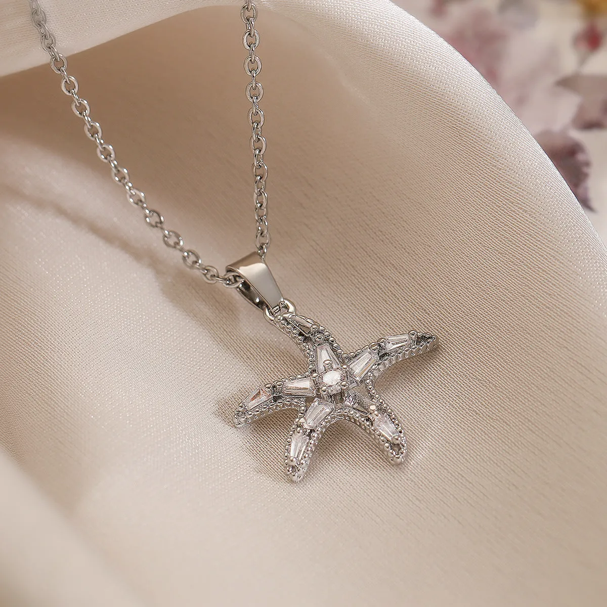 Minimalist Starfish Geometric Copper Pendants