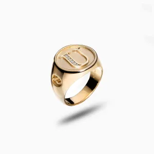 MONETA Vermeil Initial U Ring