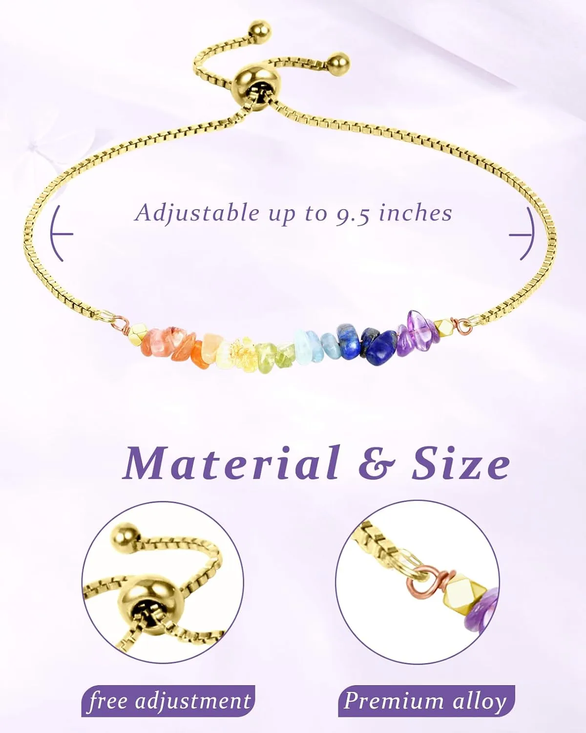Mothers Day Gifts Bracelet for Women - Natural Real Flower Healing Stone Bracelet from Son Daughter to Mom, Birthday Gifts for Mother Grandma Wife Sisters and Friends