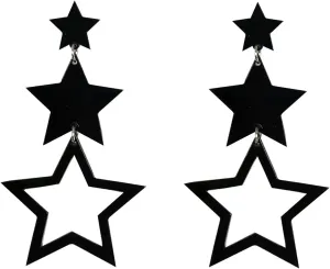 Multilayer Acrylic Big Star Drop Dangle Earrings - Colorful Neon Star Tassel Earrings for Women - 80s Jewelry