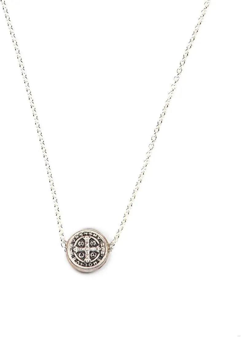 My Saint My Hero Benedictine Blessing Necklace  A Petite, Handcrafted Symbol of Protection, Faith & Divine Strength