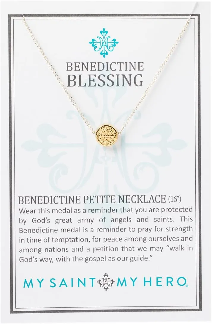 My Saint My Hero Benedictine Blessing Necklace  A Petite, Handcrafted Symbol of Protection, Faith & Divine Strength