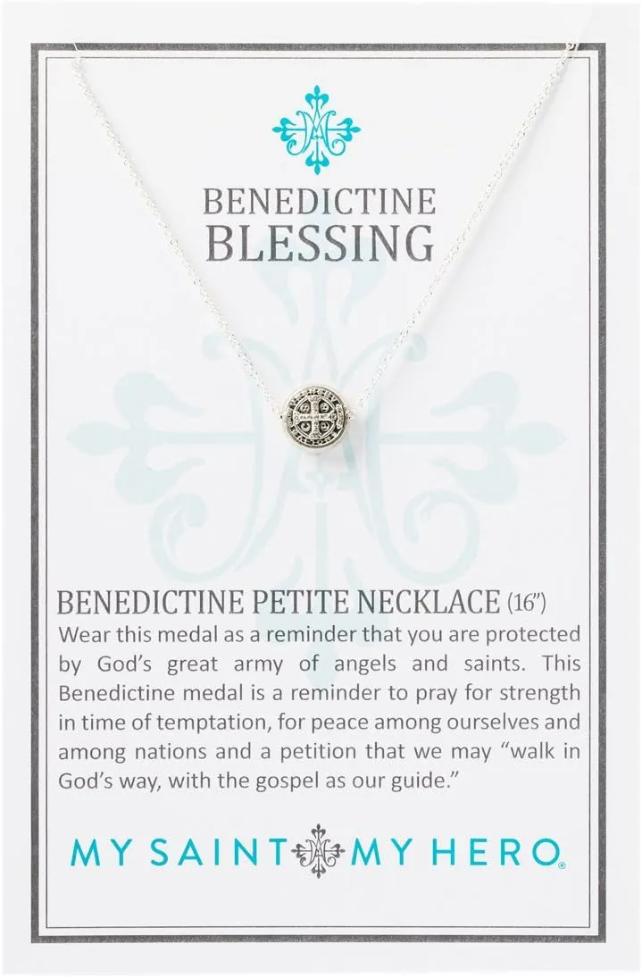 My Saint My Hero Benedictine Blessing Necklace  A Petite, Handcrafted Symbol of Protection, Faith & Divine Strength