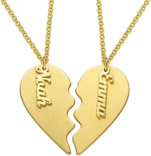 MYKA - Personalized Broken Heart Necklace - Couples Jewelry for Girlfriend, Her, Him, Women, Men - Custom Engraved Unisex Couple Pendant - Gift For Valentine's Day, Birthday, Mother's Day, Christmas