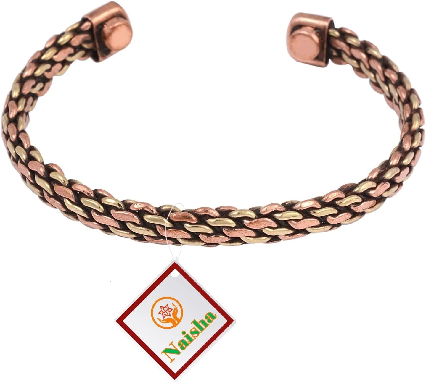 NAISHA Indian Copper Bracelet Handcrafted Chakra Bracelets Jewelry Cuff Gift Bangle Women & Men