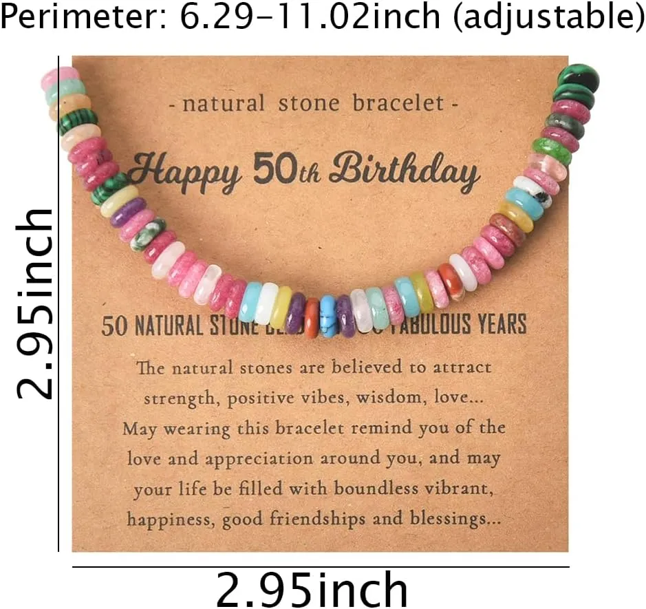 Natural Stone Bracelet for Women Birthday Gifts for Mom Daughter Beaded Bracelets for Bestie Sister Bead Bracelet for Grandma