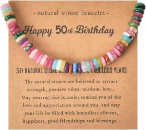 Natural Stone Bracelet for Women Birthday Gifts for Mom Daughter Beaded Bracelets for Bestie Sister Bead Bracelet for Grandma