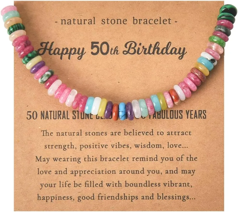 Natural Stone Bracelet for Women Birthday Gifts for Mom Daughter Beaded Bracelets for Bestie Sister Bead Bracelet for Grandma