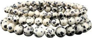 New 2025 Unisex 4/6 8Mm Natural Stone Beads Prayer Bracelets For Women Men Spotted Dalmatian Yoga Jewelry Fashion Trendy Accessories Creative Gift For Women And Men