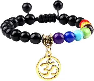 New 2025 Unisex 7 Prayer Beads Bracelets For Men Tiger Eye Onyx Om Symbol Tibetan Buddha Bracelet Women Yoga Jewelry Findings Fashion Trendy Accessories Creative Gift For Women And Men
