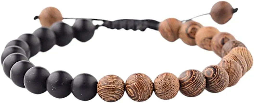 New 2025 Unisex 8Mm Natural Wood Beads Bracelets Men Black Ethinc Meditation White Bracelet Women Prayer Jewelry Yoga Decoration Luxury With You Accessories Trendy Best For Gift For Women And Men