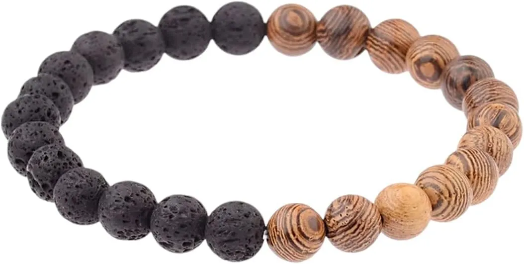 New 2025 Unisex 8Mm Natural Wood Beads Bracelets Men Black Ethinc Meditation White Bracelet Women Prayer Jewelry Yoga Decoration Luxury With You Accessories Trendy Best For Gift For Women And Men