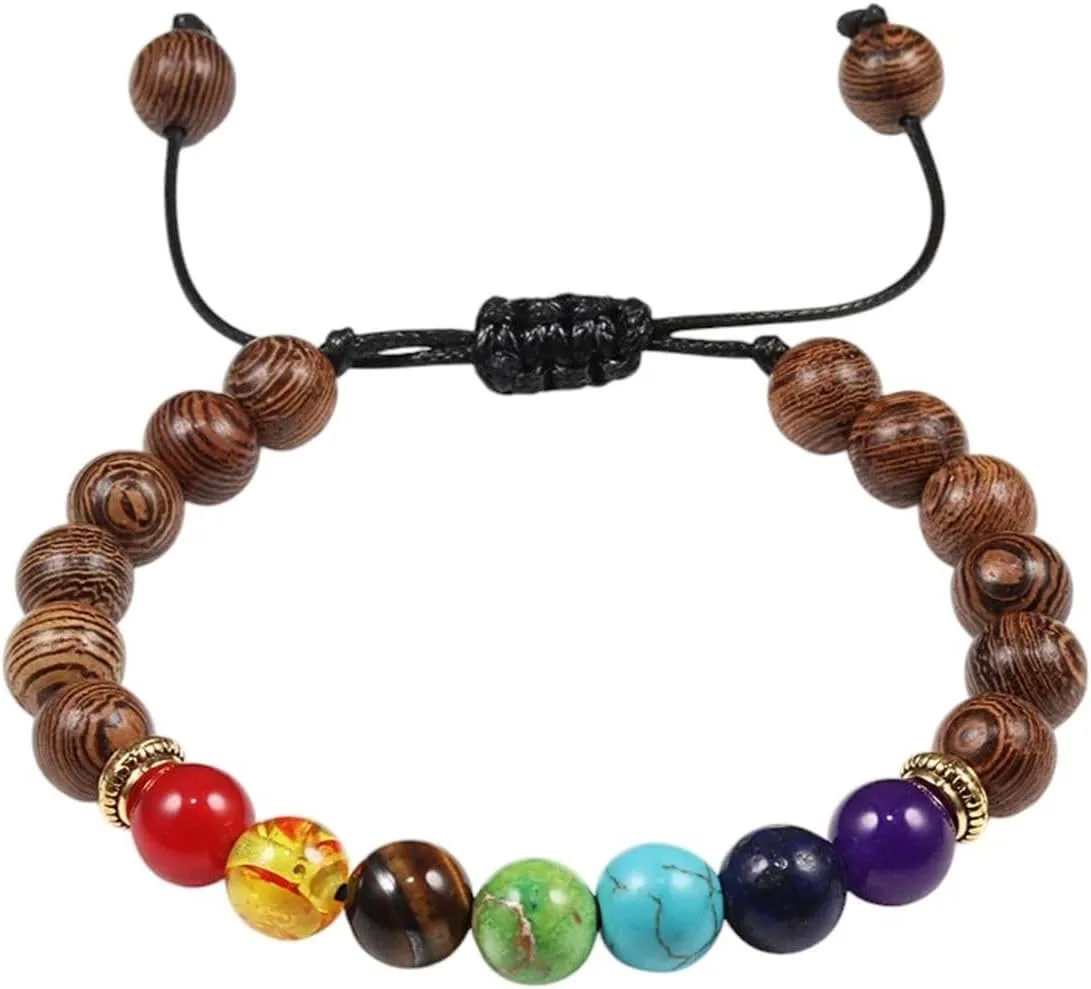 New 2025 Unisex 8Mm Natural Wood Bracelets Men Adjustable Meditation Stone Beads Bracelet Women Prayer Jewelry Yoga Fashion Trendy Accessories Creative Gift For Women And Men