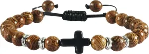 New 2025 Unisex 8Mm Natural Wood Bracelets Men Adjustable Meditation Stone Beads Bracelet Women Prayer Jewelry Yoga Fashion Trendy Accessories Creative Gift For Women And Men