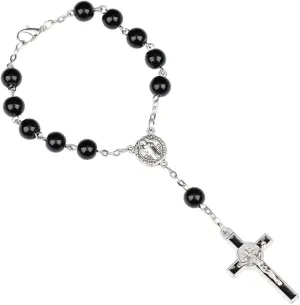 New 2025 Unisex Catholic Crucifixion Of Jesus Cross Rosary Bracelet Saint Benedict Medal Prayer Beads Bracelets Jewelry Findings Fashion Trendy Accessories Creative Gift For Women And Men