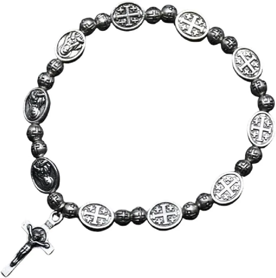 New 2025 Unisex Catholic Religious Icon Virgin Mary Rosaries Saint Benedict Exorcism Cross Bracelets For Women Church Prayer Decoration Jewelry Luxury With You Accessories Trendy For Women And Men