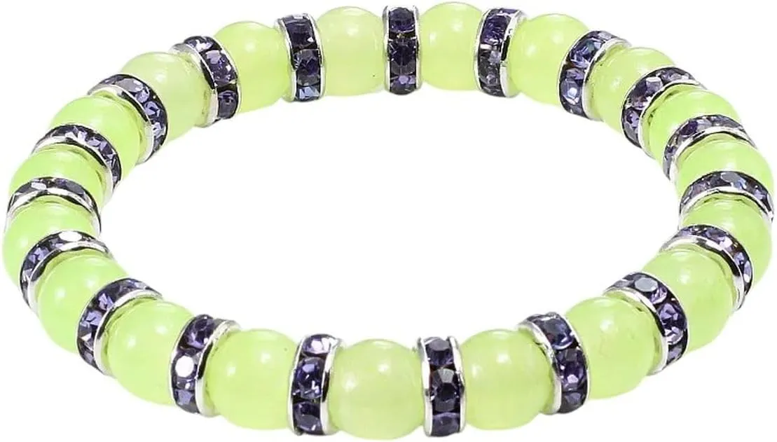 New 2025 Unisex Natural Green Onyx Stone Beaded Bracelet Charm Women Rhinestone Luxury Stretch Strand Bracelets Men Prayer Sports Jewelry Findings Fashion Trendy Accessories Creative Gift For And