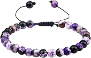 New 2025 Unisex Women 6Mm Natural Fire Agate Stone Beads Bracelets Adjustable High Prayer Hers Yoga Meditation Jewelry Findings Fashion Trendy Accessories Creative Gift For Women And Men
