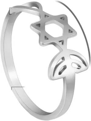 New 2025 Vintage Jewish Menorah Ring for Women Stainless Steel Religious Jewelry Judaism Hebrew Faith Lamp Hanukkah Amulet with for You Jewelry Fashion Accessories Creative Gift