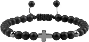 New 2026 19Styles Prayer Men Cross Bracelet 6Mm Natural Black Lava Onyx Meditation Fitness Couple Bangle Women Yoga Jewelry Gift Fashion Trendy Accessories Creative