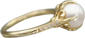 New 2026 Gold Color Imitation Pearl Ring Bridal Wedding Jewelry Aesthetic Bright Zirconia Finger Accessories for Party Fashion Luxury Creative Gift