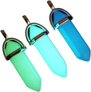 New 2026 Luminous Crystal Necklace Natural Stone Hexagon Pillar Sweater Chain Glow In The Dark Pendant Jewelry For Women Decoration Luxury Accessories Trendy Best Gift