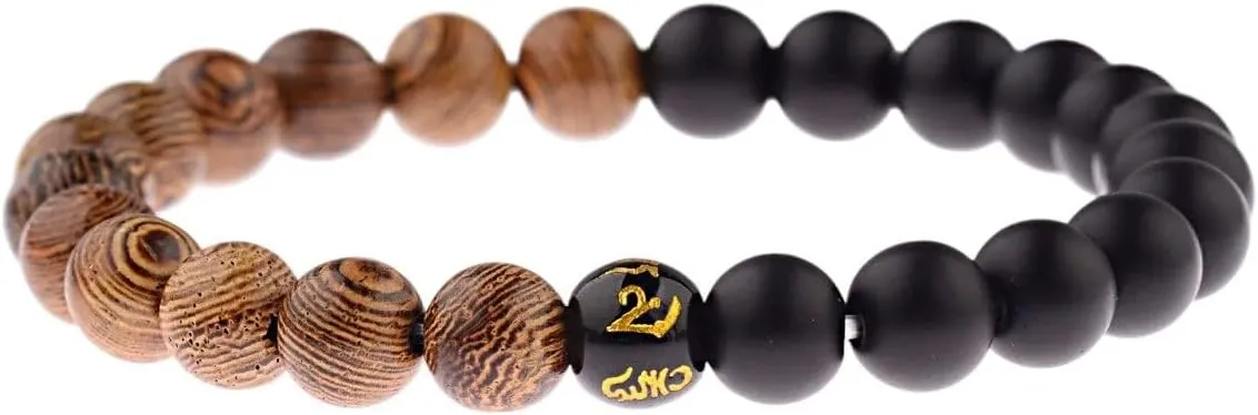 New 2026 Tibetan Black Stone Carve Scripture Beads Men Women Bracelet Retr Buddhist Prayer Meditation Jewelry Fashion Trendy Accessories Creative Gift