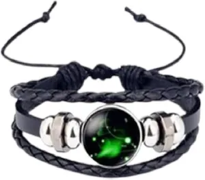 New 2026 Unisex Charm Luminous 12 Constellations Leather Bracelet Zodiac Sign With Beads Bangle Bracelets For Men Glow In The Decoration Jewelry Luxury You Accessories Trendy For Women And Men