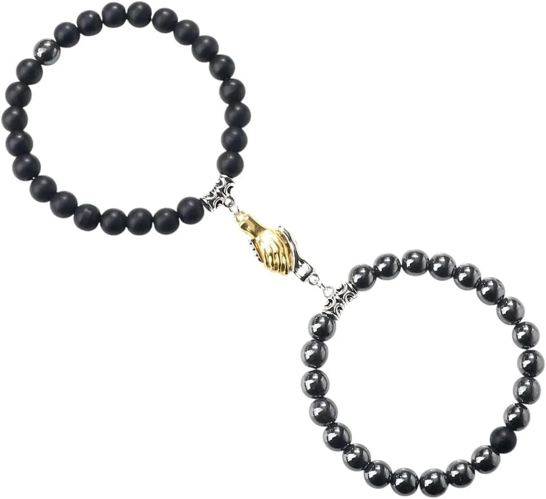 New 2026 Unisex Couple Distance Natural Stone Magnitic Beaded Bracelets Women Men Fashion Prayer Beads Lover Friendship Jewelry Findings Gifts Trendy Accessories Creative Gift For Women And Men