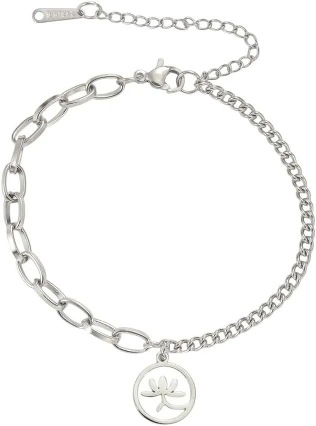 New 2026 Unisex Flower Bracelets For Men Women Stainless Steel Prayer Buddhism Protection Lucky Red String Jewelry Findings Gifts Fashion Trendy Accessories Creative Gift For Women And Men