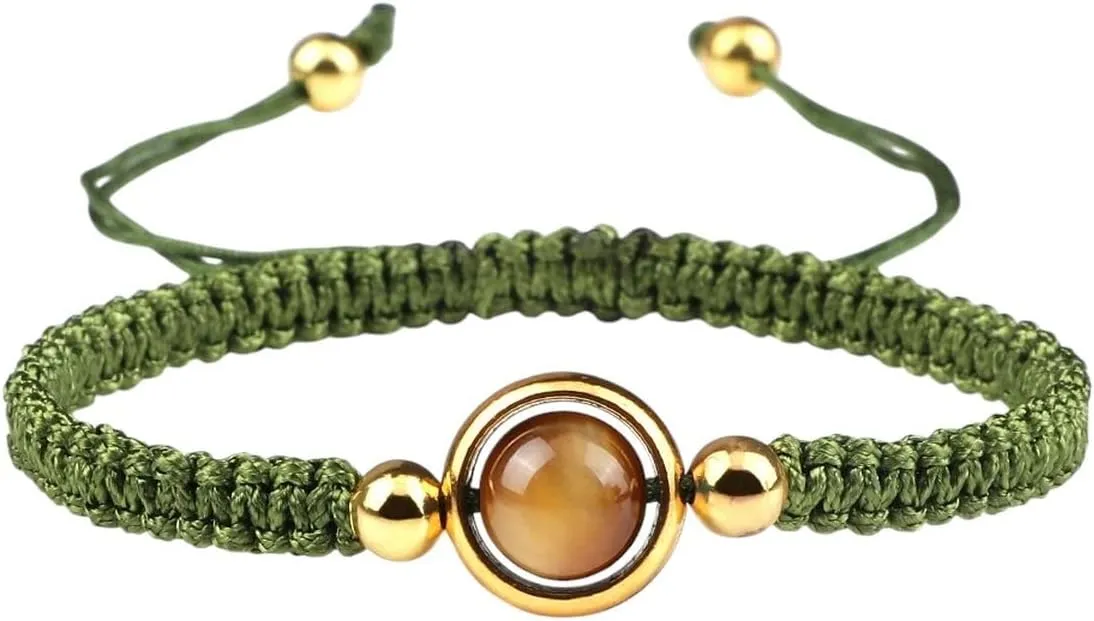 New 2026 Unisex Lucky Red Thread Woven Adjustable Prayer Bracelets Charm 8Mm Natural Tiger Eye Stone Pendant Bracelet Women Men Handmade Jewelry Fashion Trendy Accessories Creative Gift For And