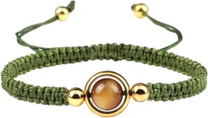 New 2026 Unisex Lucky Red Thread Woven Adjustable Prayer Bracelets Charm 8Mm Natural Tiger Eye Stone Pendant Bracelet Women Men Handmade Jewelry Fashion Trendy Accessories Creative Gift For And