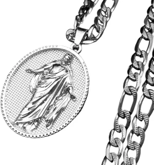 New 2026 Unisex Religious Jesus Medal Pendant Necklace for Women Men Stainless Steel Silver Color Catholic Holy Chain Hip Hop Amulet Decoration Jewelry Luxury with You Accessories Trendy and