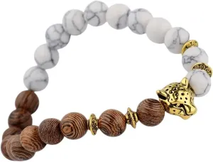 New 2026 Unisex Stainles Stell 1 Piece Natural Wood Bead Bracelets For Men Red Meditation Leopard Beads Bracelet Women Prayer Jewelry Yoga Fashion Trendy Accessories Creative Gift For Women And Men