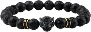 New 2026 Unisex Vintage Leopard Head Charms Men Bracelets Natural Volcanic Stone Bracelet Women Prayer Jewelry Gift Couple Bangle Pulseira Fashion Trendy Accessories Creative For Women And Men