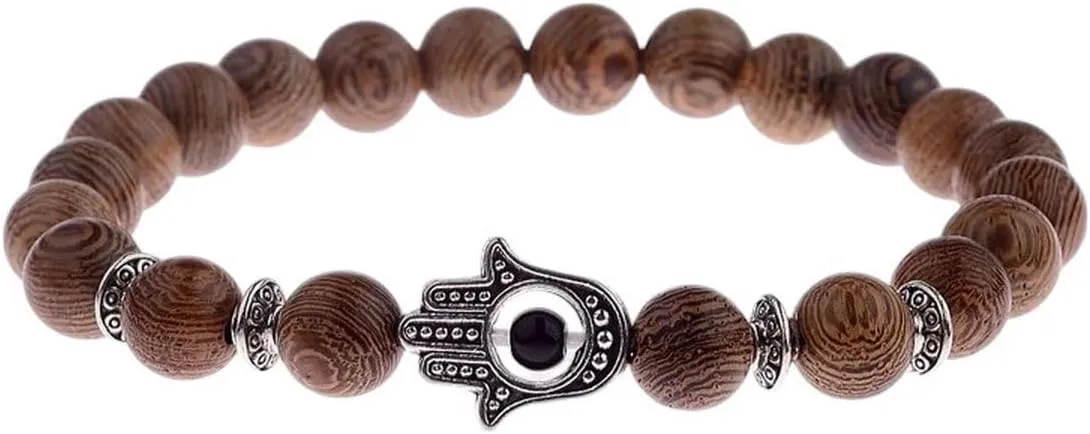 New 2026 Unisex Wood Buddhist Prayer Buddha Beads Bracelet Men Stretch Metal Owl Energy Yoga Bracelets Mens Jewelly Hombre Jewelry Fashion Trendy Accessories Creative Gift For Women And Men