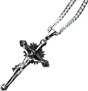 New for Trendy 2025 Christ Jesus Pendant Necklace 316L Stainless Steel Cross Chain Heavy Men Jewelry Gift Religious Jewelry Fashion Accessories Creative Gift