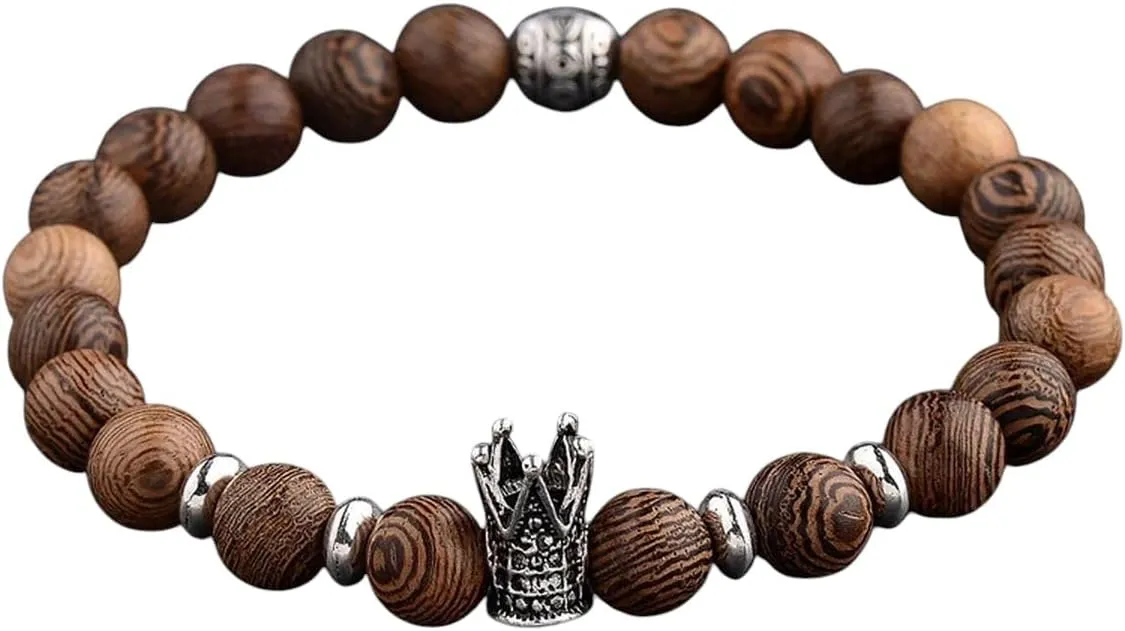 New For Trendy 2025 Hot For Men Natural Wood Beads Cross Bracelets Onyx Meditation Prayer Bead Bracelet Women Wooden Yoga Jewelry Fashion Accessories Creative Gift