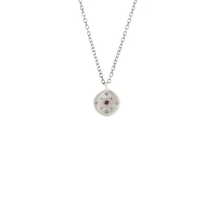 New Moon Charm Pendant with Ruby