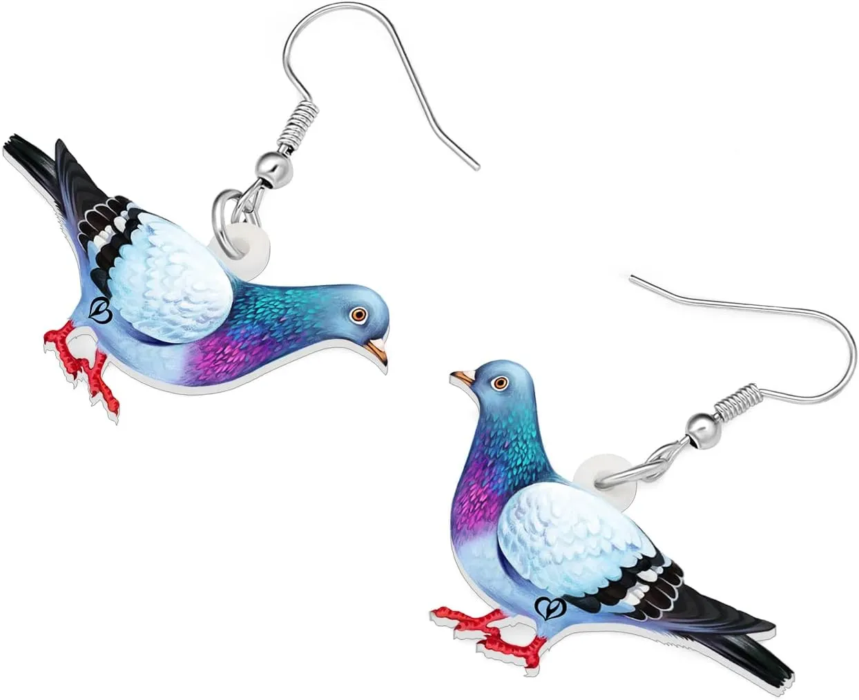 NEWEI Acrylic Colorful Pigeon Earrings Dangle Fashion Animal Birds Jewelry for Women Charms Pigeons Gift