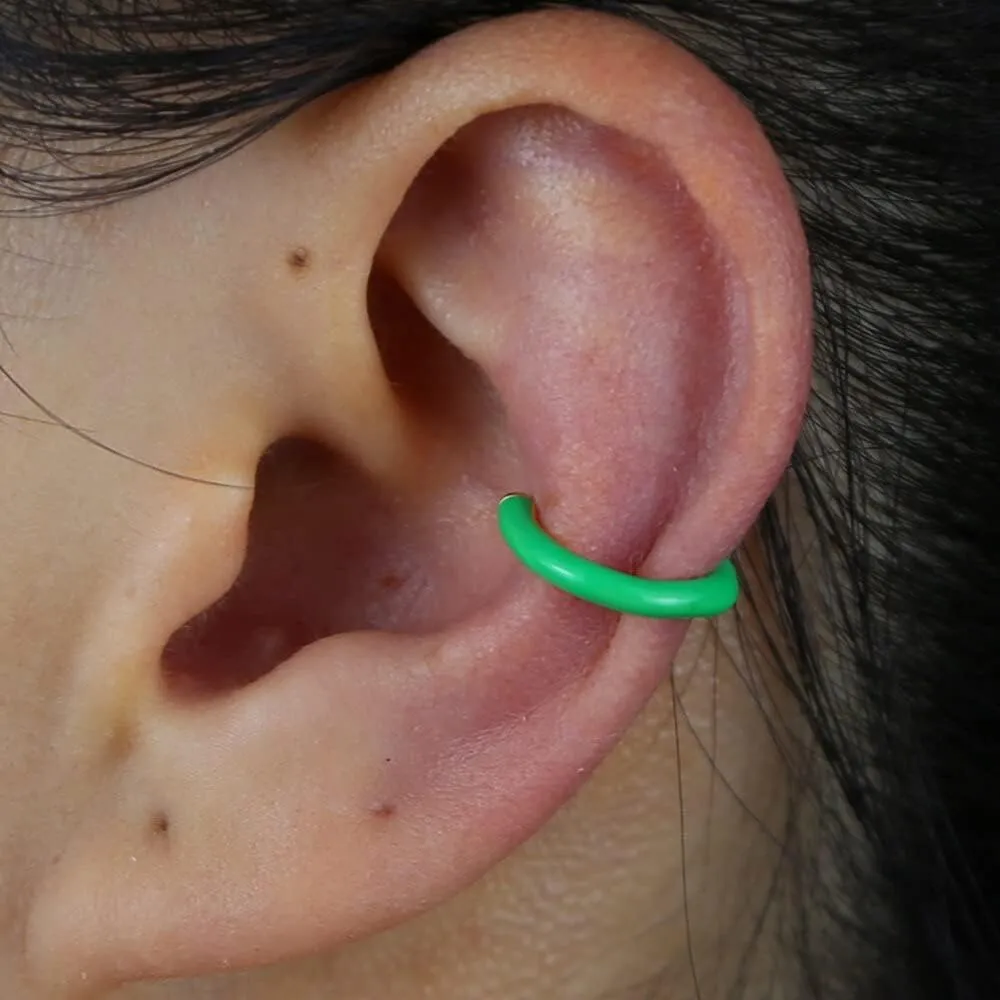 no Piercing Ear Cuff Clip on Earring Gold Color Summer New Colorful Rainbow Neon Enamel Cuff Earrings