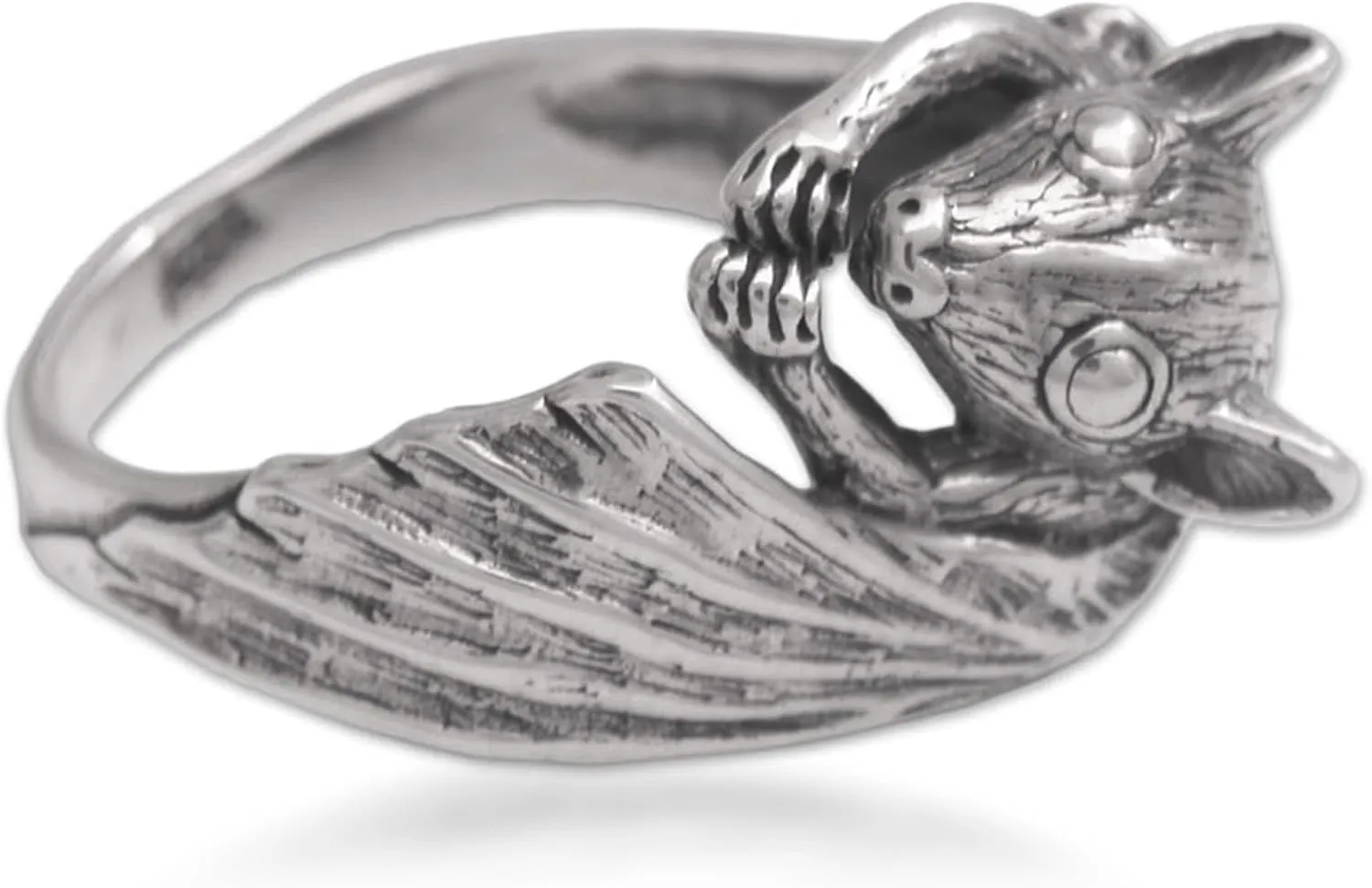 NOVICA Artisan Handcrafted .925 Sterling Silver Cocktail Ring Bat from Bali Indonesia Animal Themed Halloween 'Beautiful Bat'