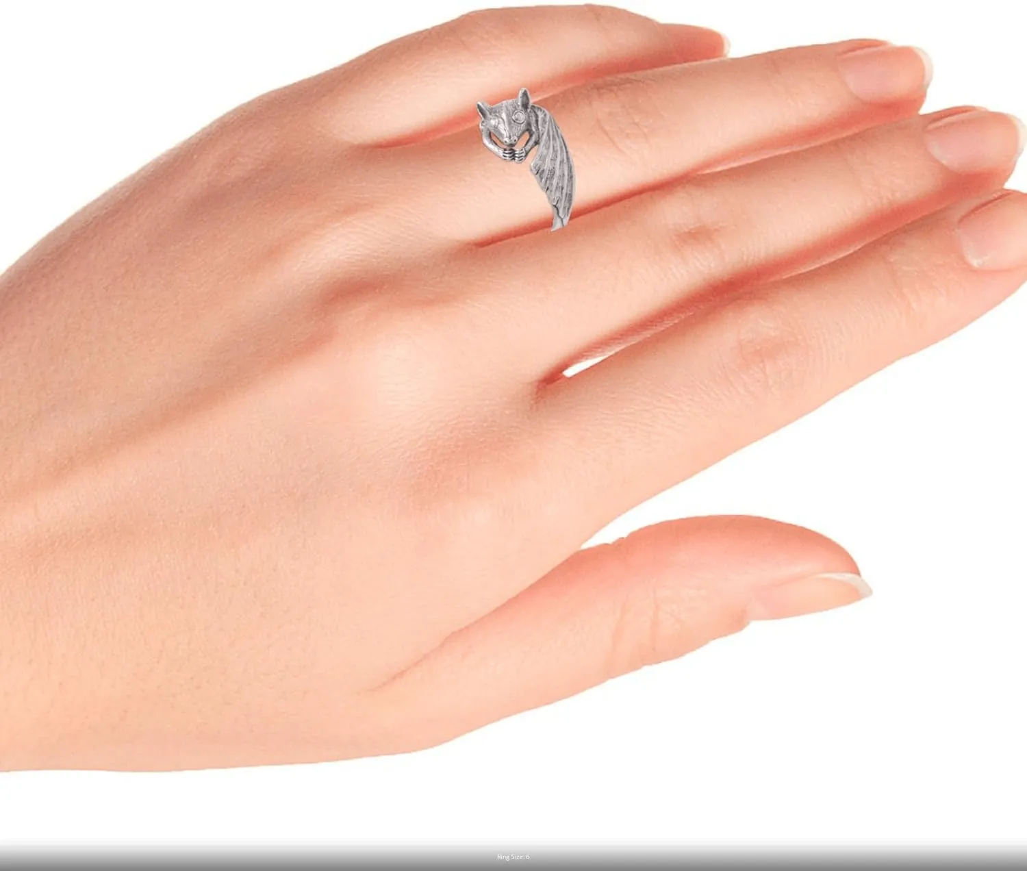 NOVICA Artisan Handcrafted .925 Sterling Silver Cocktail Ring Bat from Bali Indonesia Animal Themed Halloween 'Beautiful Bat'