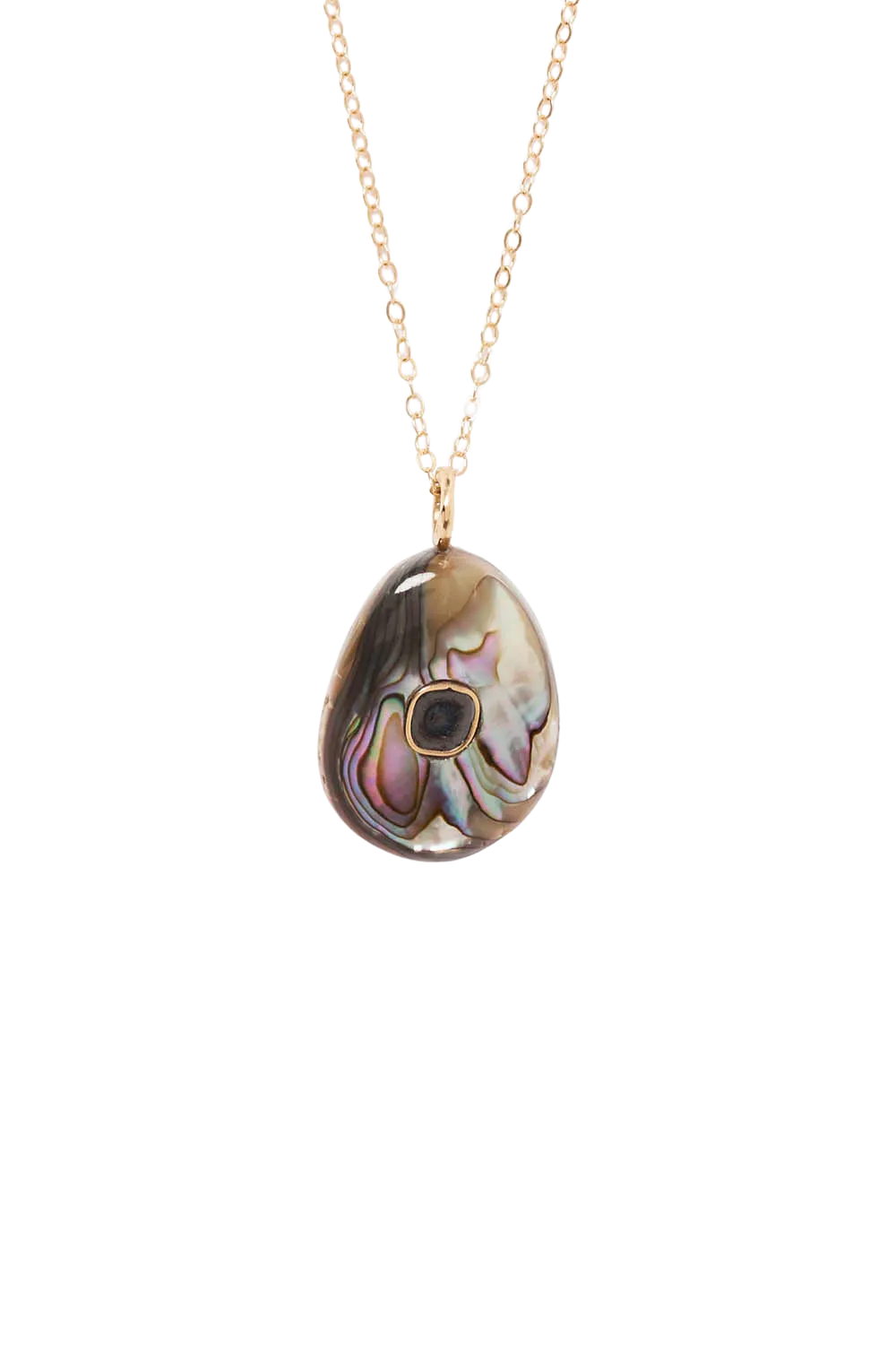 Oasis Abalone Necklace in Yellow Gold