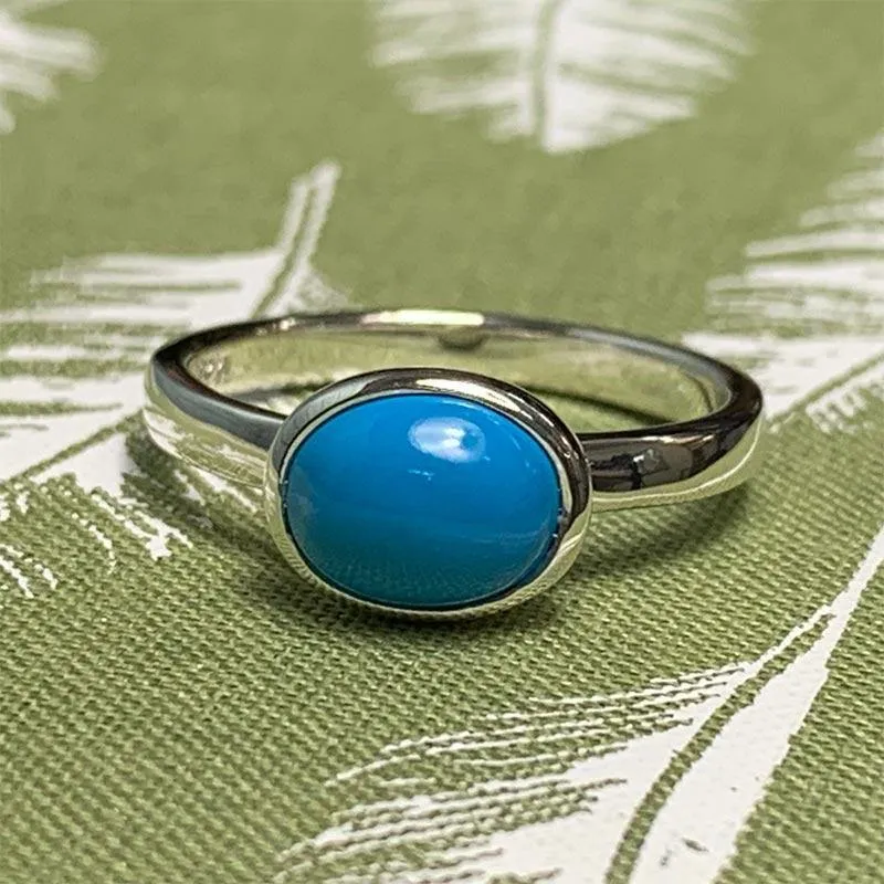 OLD DESIGN Jane Austen's Ring Replica - Turquoise and Sterling Silver | Exclusive Collection