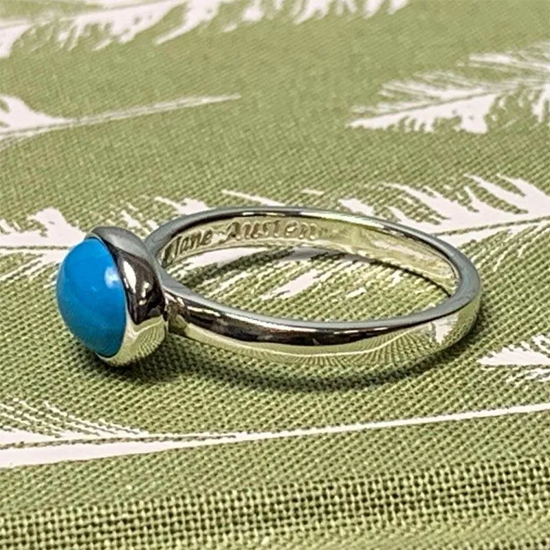 OLD DESIGN Jane Austen's Ring Replica - Turquoise and Sterling Silver | Exclusive Collection